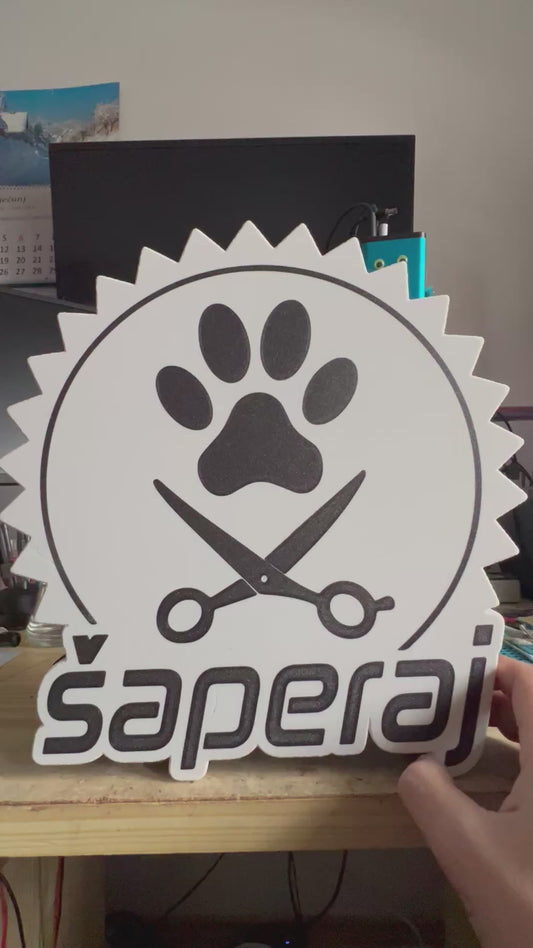 3D printed salon sign
